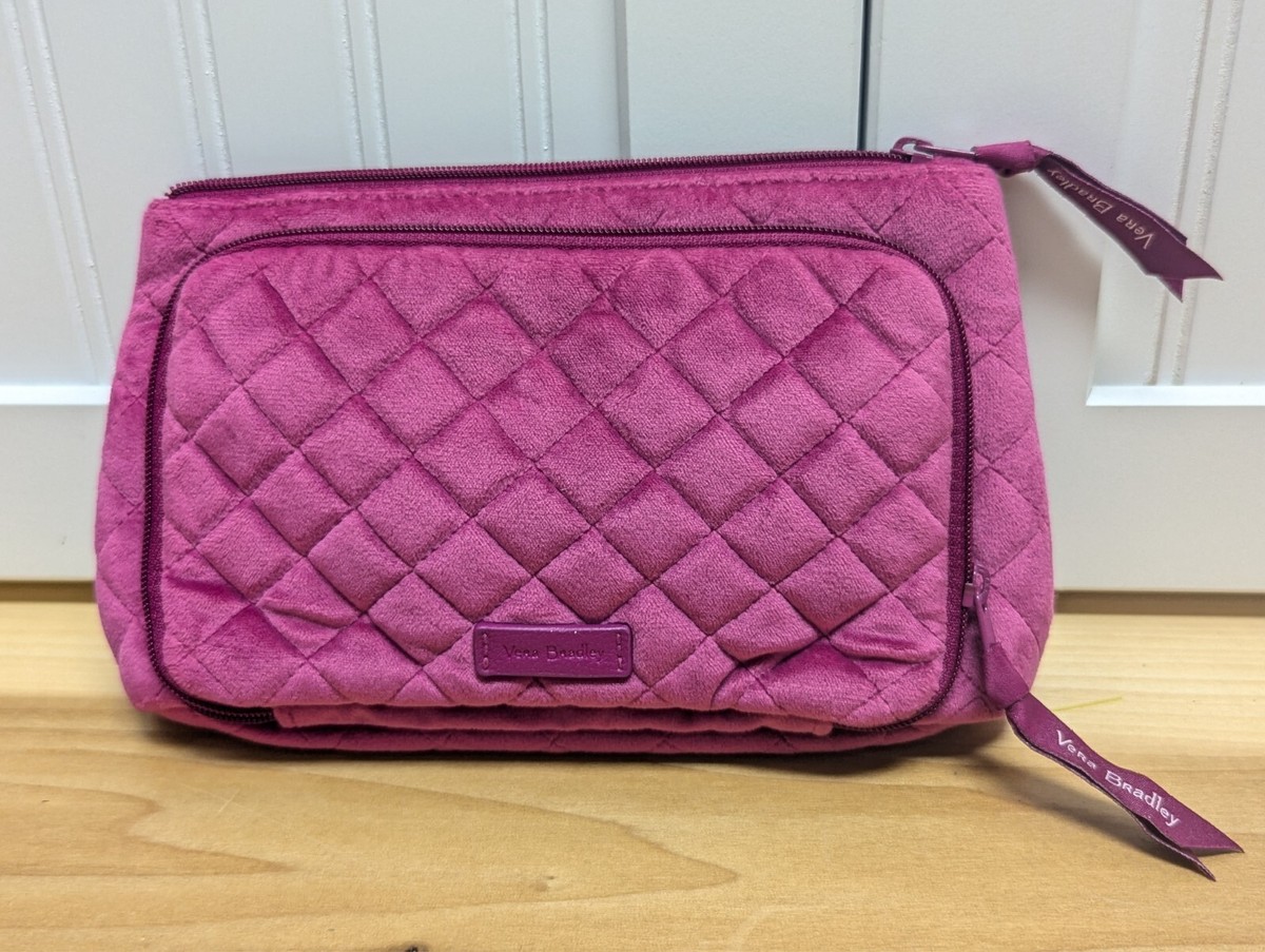 Vera Bradley Compact Organizer Travel Make Up Bag Majestic Magenta