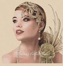 Art Deco Lady Counted Cross Stitch CHART No. 1-177