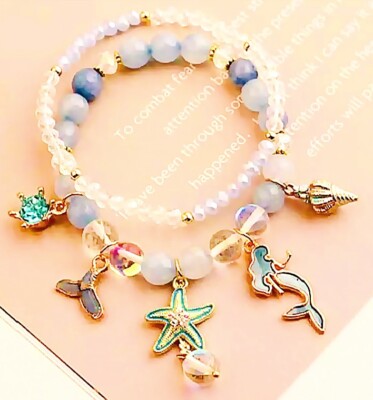Schönes mehrlagiges Bettelarmband mit Perlen Damen Mädchen 
