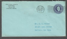 1932 Cover Horners Uvalde Texas To K R Wilson Buffalo Ny