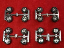 4 NEW SETS OF ROAD RACE REPLICAS CHROME WHEELS/TIRES  AURORA  T-JET DASH Bauer