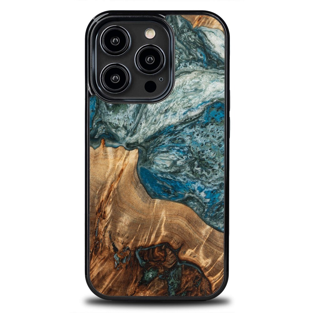 Bewood Wood/Resin Apple iPhone 14 Pro Back Case Cover Planets