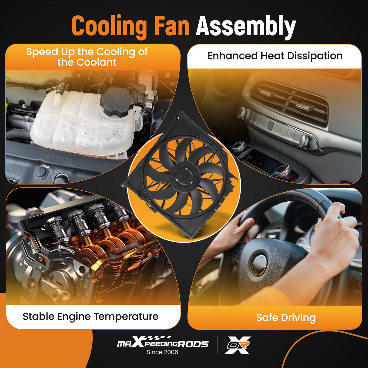 Frankberg Kühlerlüfter Für BMW X3 E83 - Mit Rahmen 494mm 600W 12V