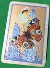 Playing Cards 1 Single Card Old Vintage * PEACOCK Orange Tip BUTTERFLY * Flowers