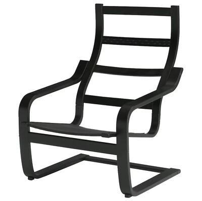Ikea POANG Armchair FRAME ONLY, black-brown - Main Image