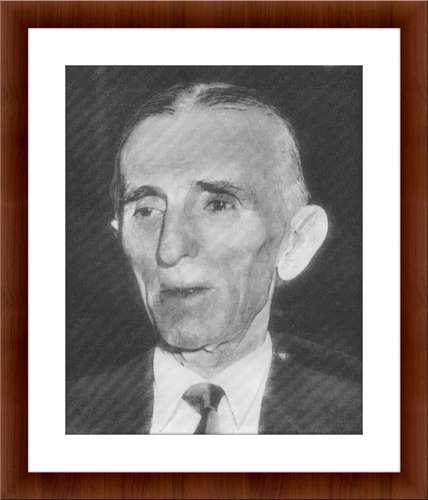 Nikola Tesla Old & Smirking Framed Photo Wall Art