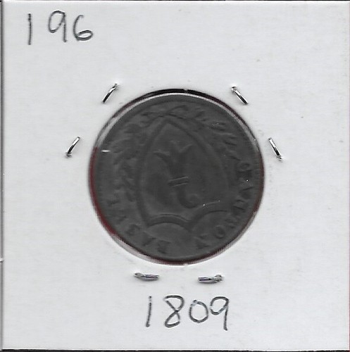 SWEDEN SWISS CANTONS,BASEL 1 BATZEN 1809 CITY ARMS WITHIN SPRIGS,LEGEND CANTON B - Picture 2 of 2