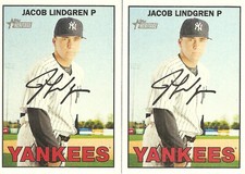 2 CARD 2016 TOPPS HERITAGE JACOB LINDGREN BASEBALL CARD LOT #139