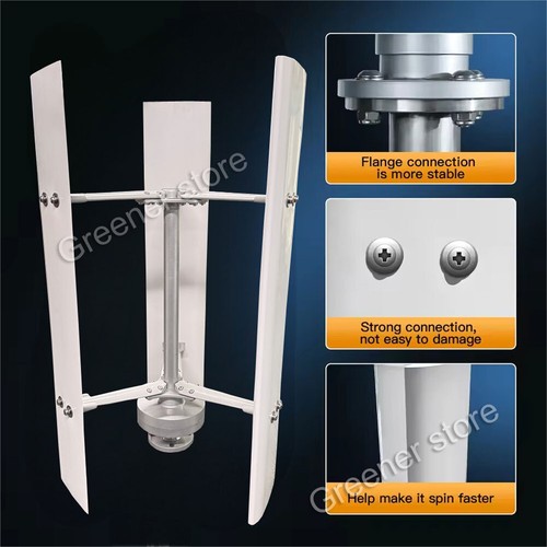 3000W 12V/24V/48V 3-Blades Vertical Wind Turbine Generator Charge Controller CA - Picture 4 of 16