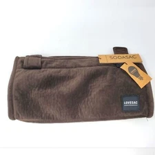 NWT LOVESAC SOFA COUCH ACCESSORY SODASAC BEVERAGE KEEPER BROWN VELOUR