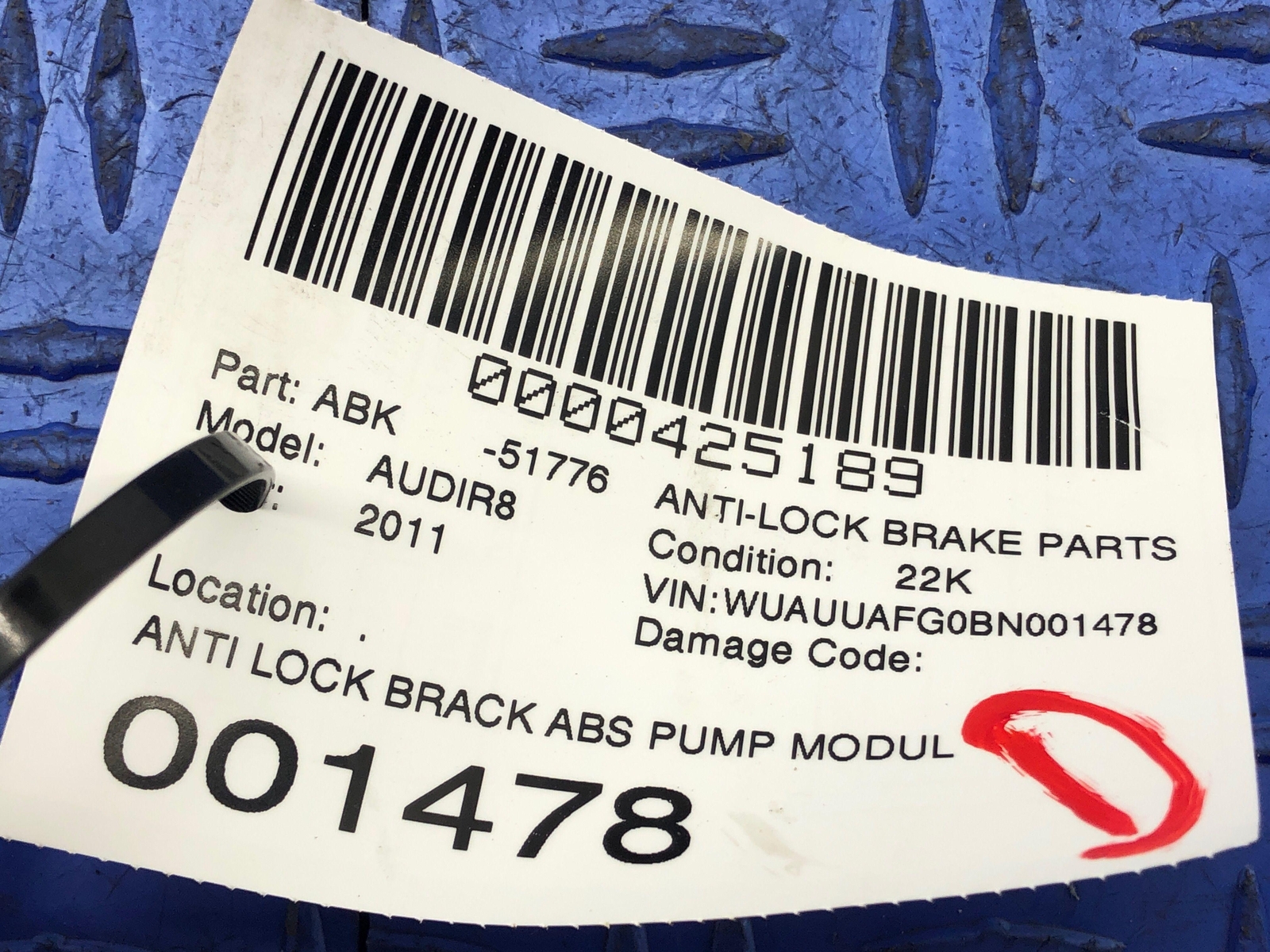 2010-2013 AUDI R8 ANTI LOCK BRACK ABS PUMP MODULE 420910517 OEM