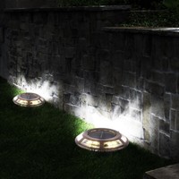 Solarleuchte AußEnlampe Bodenleuchte Gartenlampe Led Erdspieß Edelstahl D 11 Cm