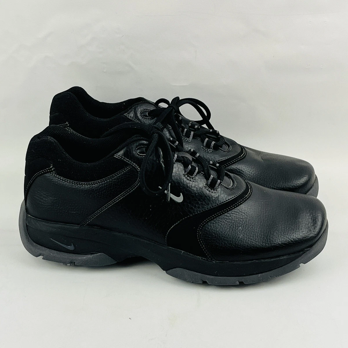 Mens 10.5 Nike Sport Performance Golf Shoes Black Leather Sneaker