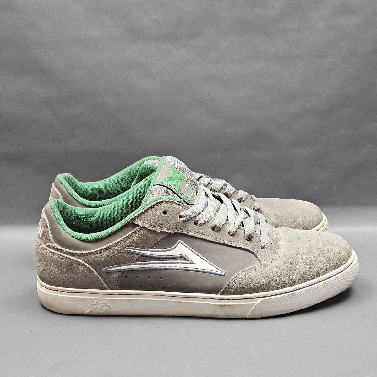 Vintage Lakai Mike Mo Fa Skate Shoes Mens 13 Gray Green Suede Y2k