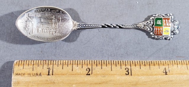 HALIFAX NOVA SCOTIA ENAMEL STERLING SOUVENIR SPOON CITADEL ENTRANCE HALIFAX NOVA SCOTIA ENAMEL STERLING SOUVENIR SPOON CITADEL ENTRANCE