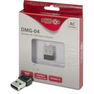 INTER-TECH DMG-04 Wi-Fi 5 USB Nano Adapter Realtek RTL-8811CU Single Chipset 2,4Ghz + 5GHz