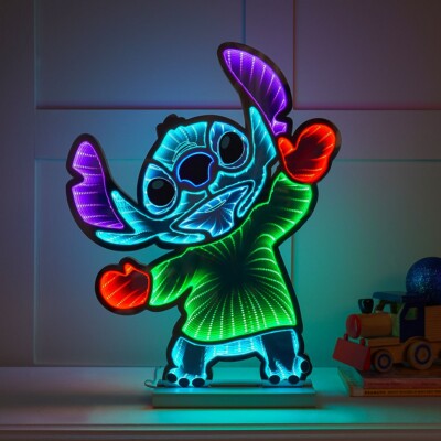 Disney Stich Unendlichkeit Spiegel LED Innen Außen Dekoration 45cm
