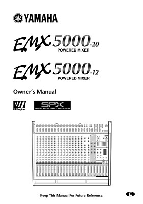 Yamaha EMX5000-12 EMX5000-20 Powered Mixer OWNER'S MANUAL