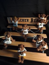 University Of Missouri MIZZOU bleacher bears set w/ stand Shelf Sitter OOP RARE