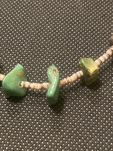 Vintage Navajo Turquoise Choker Necklace 1960’s Sterling Silver Fetish 16” - Picture 6 of 10