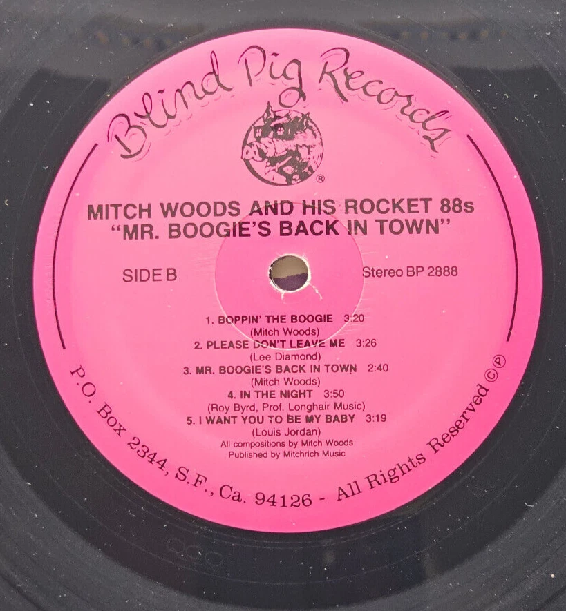 Mitch Woods & His Rocket 88s Mr Boogie's Back In Town Vinyl Record BP 2888 SSR - Image 4 of 4