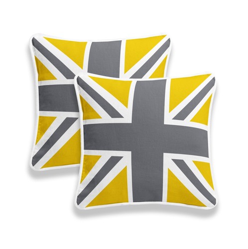 100% Cotton Union Jack Square Cushion Covers Home Garden Sofa Pillow Throw 18x18 - Picture 11 of 18