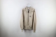 Vintage 90s Streetwear Mens Large Tall Lined Cafe Racer Bomber Jacket Beige