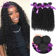 Peruvian Curly Hair Bundles Human Hair Extensions 1/3/4 Pcs Double Weft Weaves