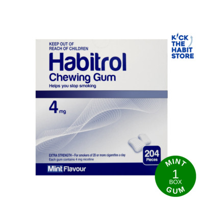 Habitrol Gum 4mg Mint  204 Pieces 1 Box Sugar Free -Nicotine 2026