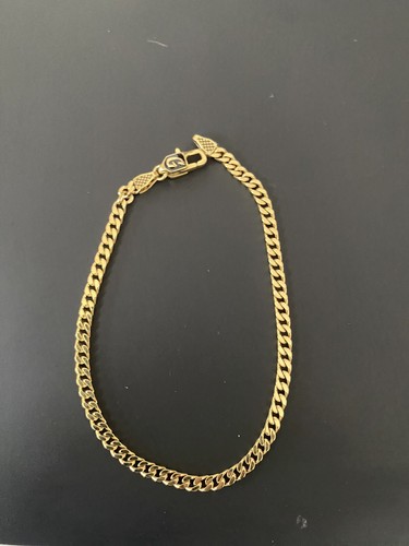 Micro Cuban Bracelet in Yellow Gold- 3mm 18k Gold Plated /8"/ Yellow Gold - Picture 3 of 10