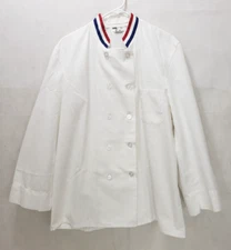 Best - White Chef's Top Uniform Shirt Mens XL 48 Red White Blue Collar French