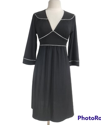 BCBGMAXAZRIA Black Jersey White Hem Women Size L Mini Fit & Flare Dress | eBay BCBGMAXAZRIA Black Jersey White Hem Women Size L Mini Fit & Flare Dress | eBay