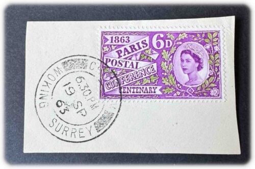 Großbritannien - 1963 - QEII - Pariser Postkonferenz gebraucht auf kleinem Stück