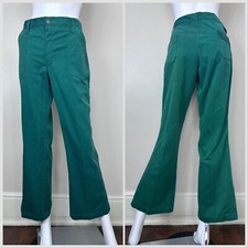 Vintage 1970s Green Corduroy Flare Leg Pants 70s Mark Jeans 33"x29" Cords