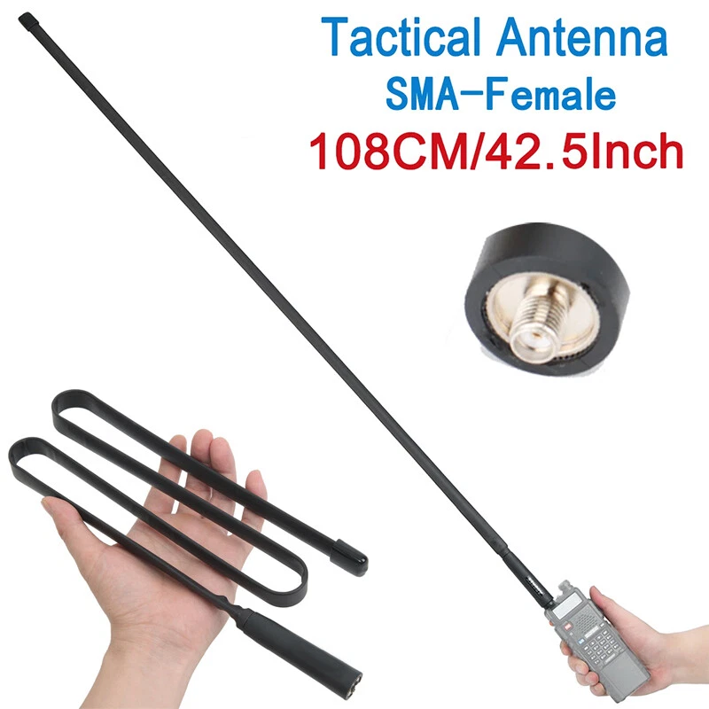 Antena táctica femenina SMA de 42,5"" VHF/UHF 18,9" para radio Baofeng UV-5R UV-82 Foto 4 de 4