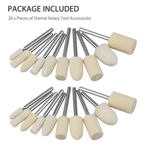 20Pcs Felt Polishing Buffing Pads Wheel Wool Plastic For Rotary Tool Kit - Picture 8 of 8