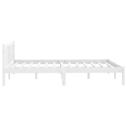 Bed Frame White Solid Wood Pine 150x200 5FT King Size H4T1 - Picture 5 of 9