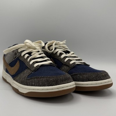 Nike Dunk Low PRM Midnight Navy Ale Brown Corduroy Tweed Men s Size 9 With Box