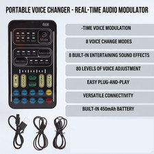 Mini Live Sound Card Voice Changer 8 Vocal To...