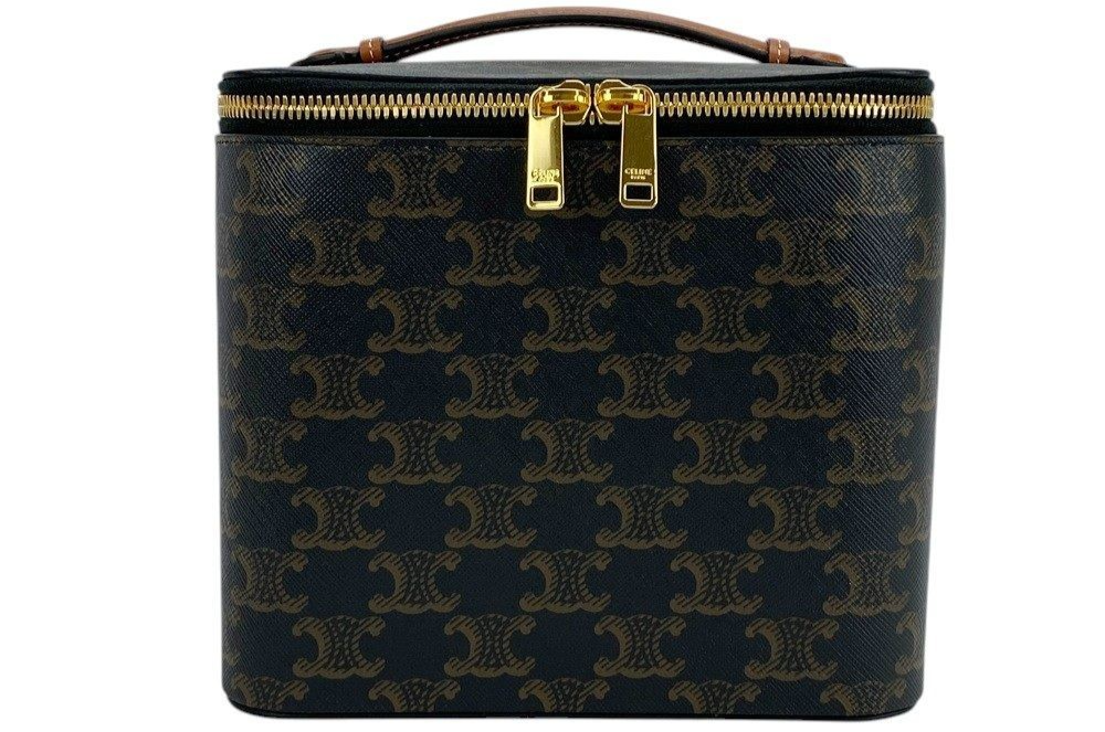 LOUIS VUITTON CHANEL CELINEギフトボックス セット CELINE Triomphe Canvas Calfskin Square Vanity Case Bag color Brown