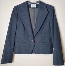 Vintage Miss Pendleton Woolen Mills Pure Virgin Wool Gray Blazer Jacket Women's