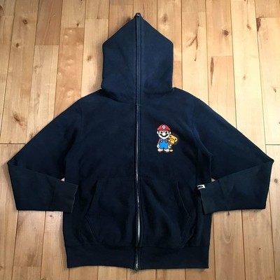 BAPE Nintendo Mario Milo full zip hoodie Navy A Bathing Ape Size S