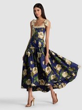 Alice + Olivia Rosalee Twilight Eden Cotton Midi Dress 8 NWT $795