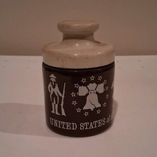 United States of America Bicentennial 1776-1976 Commemorative Jar Brown White