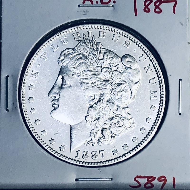 1887 MORGAN SILVER DOLLAR HI GRADE GENUINE U.S. MINT RARE COIN 5891