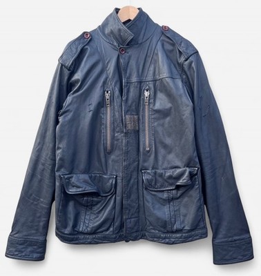 Paul Smith schwarze Herren Lederjacke Biker - Large