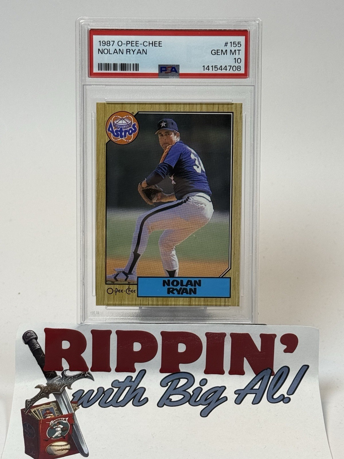 1987 O-PEE-CHEE NOLAN RYAN Astros #155 HOF PSA 10 AWESOME!