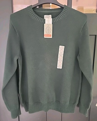 NEW St Johns Bay Sweater Mens XL Green Legacy Cotton Crew Sweater