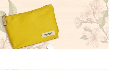 L'occitane en Provence Cosmetics Yellow Bag With Zipper New