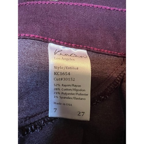 KanCan Maroon/Purple Distressed Skinny Jeans - Size 7/27 - Picture 6 of 6